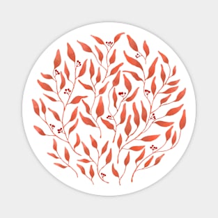 Peachy Leaves Magnet